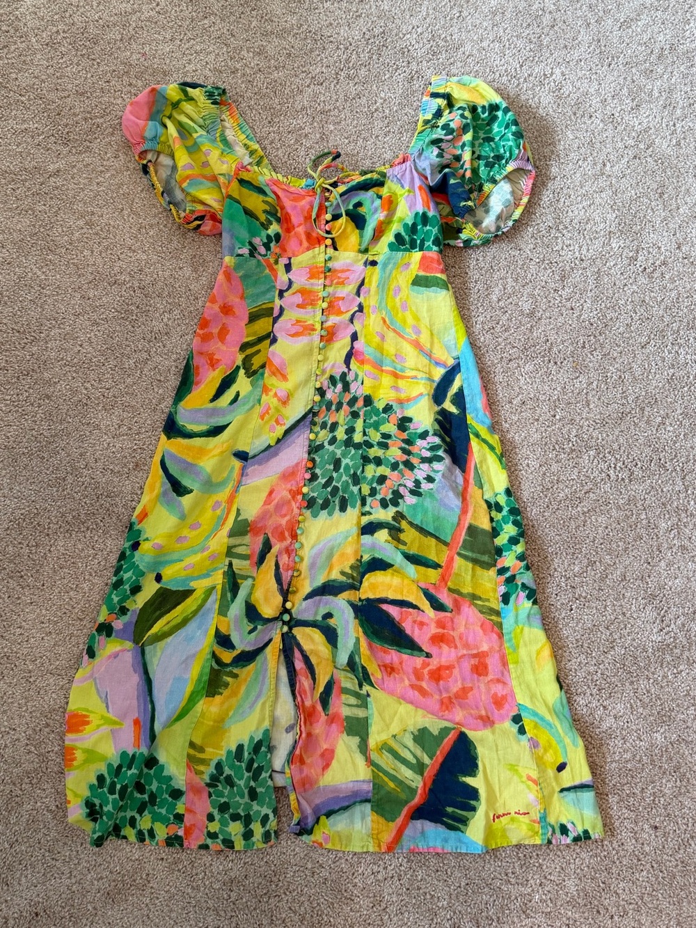 FARM Rio for Anthropologie Bright Multi-Color Floral Maxi Dress